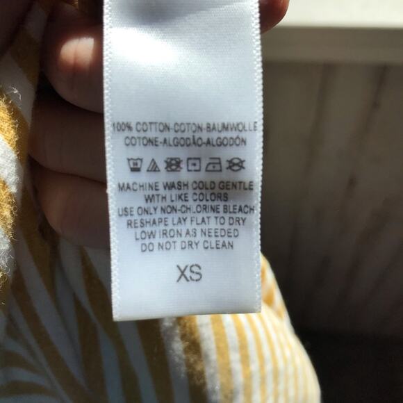 FP Yellow Striped Oversized Destroyed Holey Shirt - Picture 6 of 7